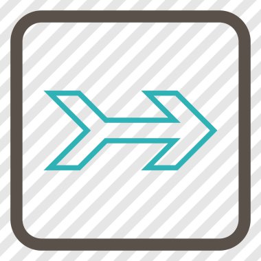 Ok sağ vektör simgesi bir çerçeve içinde