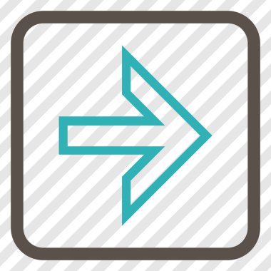 Ok sağ vektör simgesi bir çerçeve içinde