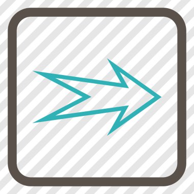 Ok sağ vektör simgesi bir çerçeve içinde