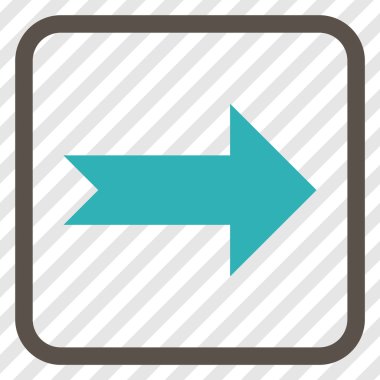 Ok sağ vektör simgesi bir çerçeve içinde