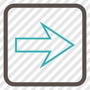 Ok sağ vektör simgesi bir çerçeve içinde