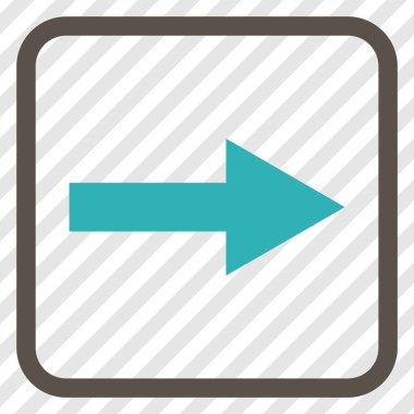 Ok sağ vektör simgesi bir çerçeve içinde