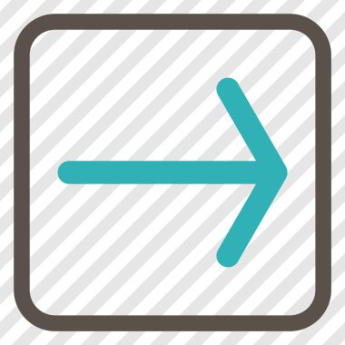 Ok sağ vektör simgesi bir çerçeve içinde