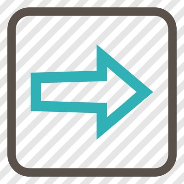 Ok sağ vektör simgesi bir çerçeve içinde