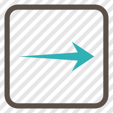 Ok sağ vektör simgesi bir çerçeve içinde