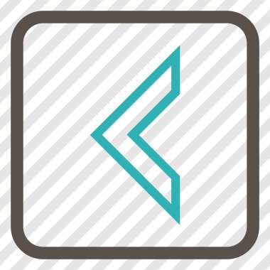 Ok ucu sol vektör simgesi bir çerçeve içinde