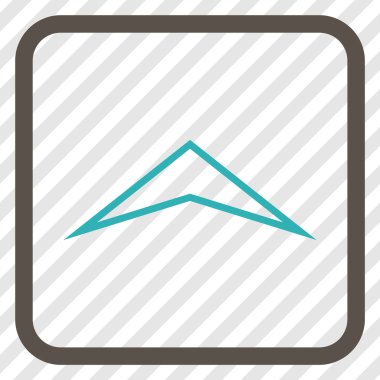 Vektör simgesi bir çerçeve içinde yukarı ok ucu