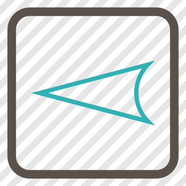 Ok ucu sol vektör simgesi bir çerçeve içinde