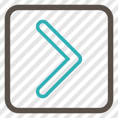 Ok ucu doğru vektör simgesi bir çerçeve içinde