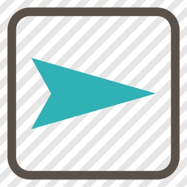 Ok ucu doğru vektör simgesi bir çerçeve içinde