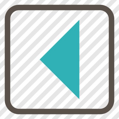 Ok ucu sol vektör simgesi bir çerçeve içinde