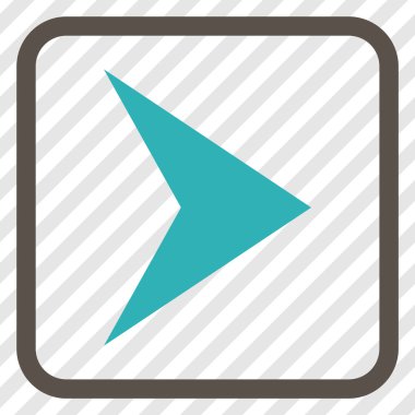 Ok ucu doğru vektör simgesi bir çerçeve içinde