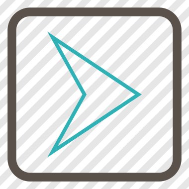 Ok ucu doğru vektör simgesi bir çerçeve içinde