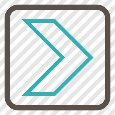 Ok ucu doğru vektör simgesi bir çerçeve içinde