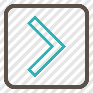 Ok ucu doğru vektör simgesi bir çerçeve içinde