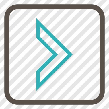 Ok ucu doğru vektör simgesi bir çerçeve içinde