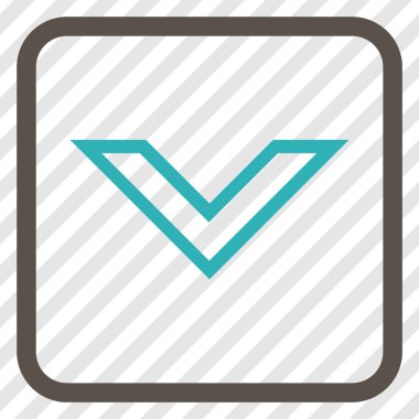 Vektör simgesi bir çerçeve içinde aşağı ok ucu