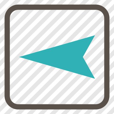 Ok ucu sol vektör simgesi bir çerçeve içinde