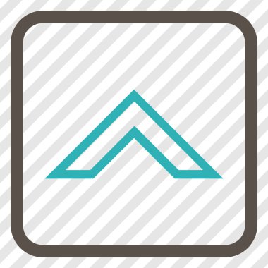 Vektör simgesi bir çerçeve içinde yukarı ok ucu