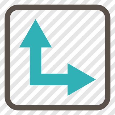 Vektör simgesi bir çerçeve içinde yukarı doğru çatallanma ok