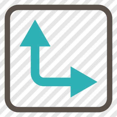 Vektör simgesi bir çerçeve içinde yukarı doğru çatallanma ok