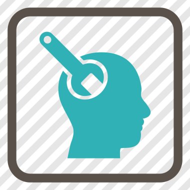 Beyin aracı vektör simgesi bir çerçeve içinde