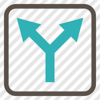 Vektör simgesi bir çerçeve içinde yukarı çatallanma ok