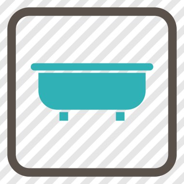 Küvet vektör simgesi bir çerçeve içinde