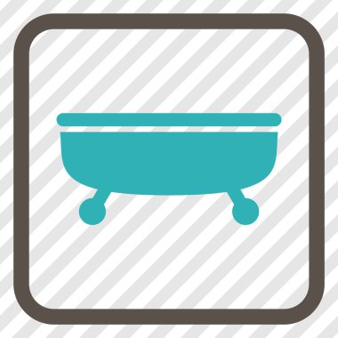 Küvet vektör simgesi bir çerçeve içinde