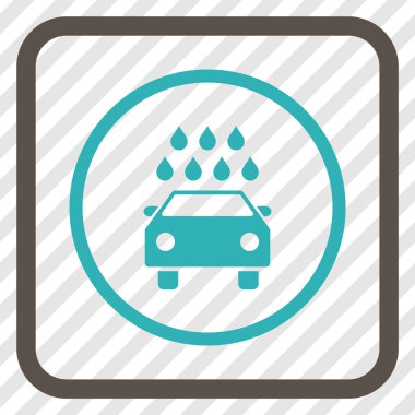 Araba duş vektör simgesi bir çerçeve içinde