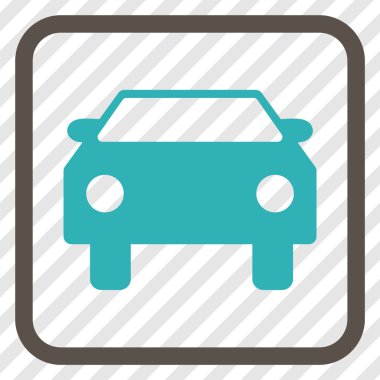 Araba vektör simgesi bir çerçeve içinde