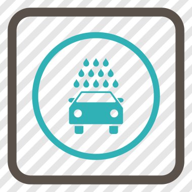 Oto yıkama vektör simgesi bir çerçeve içinde