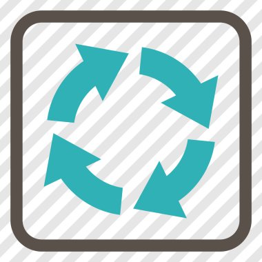 Dolaşım vektör simgesi bir çerçeve içinde