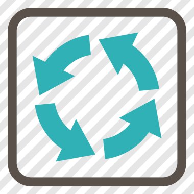 Dolaşım vektör simgesi bir çerçeve içinde