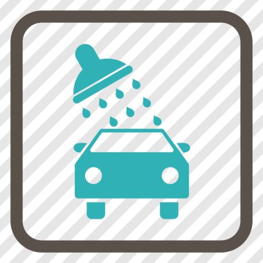 Oto yıkama vektör simgesi bir çerçeve içinde