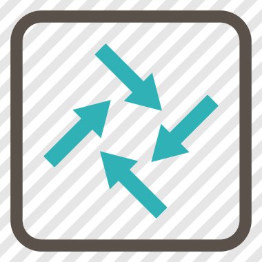 Merkezcil oklar bir çerçeve içinde simge vektör