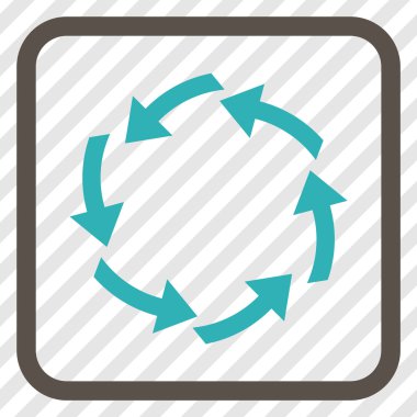 Dolaşım vektör simgesi bir çerçeve içinde