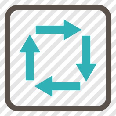 Dolaşım oklar bir çerçeve içinde simge vektör