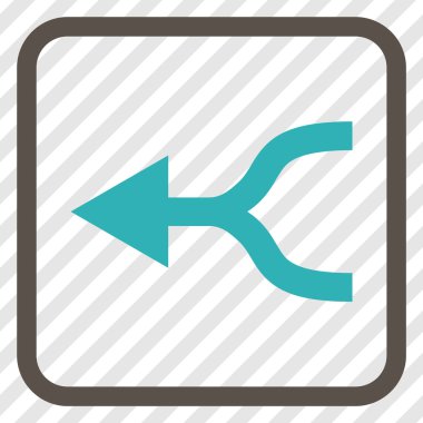 Ok sol vektör simgesi bir çerçeve içinde birleştirmek