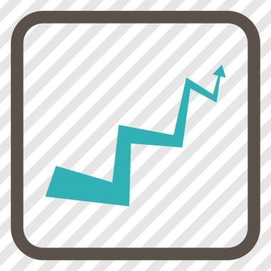 Eğri ok vektör simgesi bir çerçeve içinde