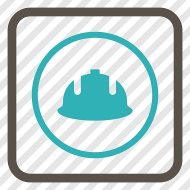 İnşaat kask vektör simgesi bir çerçeve içinde