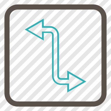 Eğri Exchange ok vektör simgesi bir çerçeve içinde