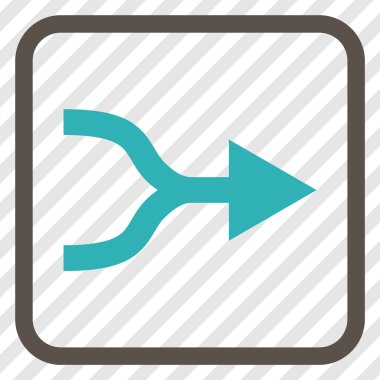 Ok sağ vektör simgesi bir çerçeve içinde birleştirmek