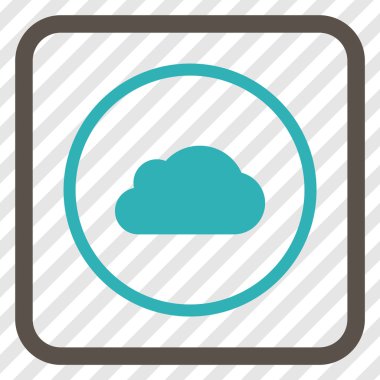 Bulut vektör simgesi bir çerçeve içinde