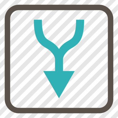 Vektör simgesi bir çerçeve içinde aşağı ok birleştirmek