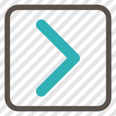 Yöne doğru vektör simgesi bir çerçeve içinde