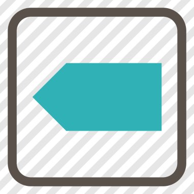 Yön sol vektör simgesi bir çerçeve içinde