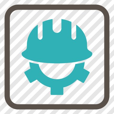 Geliştirme kask vektör simgesi bir çerçeve içinde