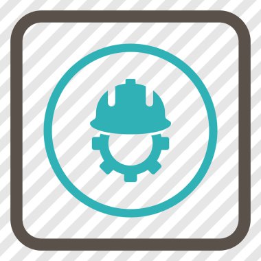 Geliştirme kask vektör simgesi bir çerçeve içinde