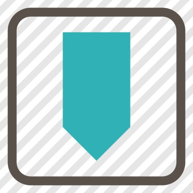 Vektör simgesi bir çerçeve içinde aşağı yön